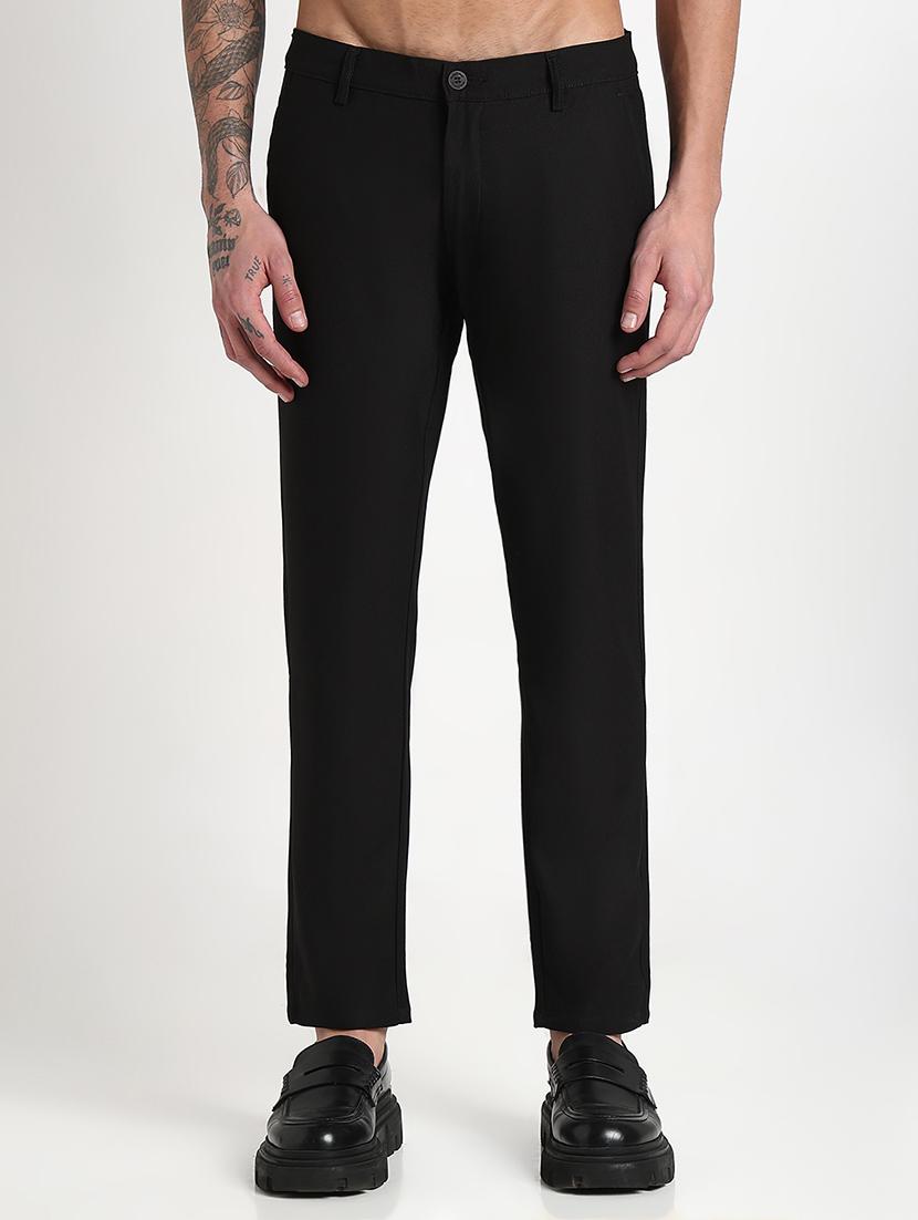 men solid mid rise flat front casual trouser - 21908908 -  Standard Image - 1