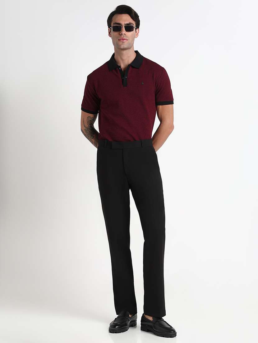 men solid mid rise flat front formal trouser - 21908911 -  Standard Image - 4