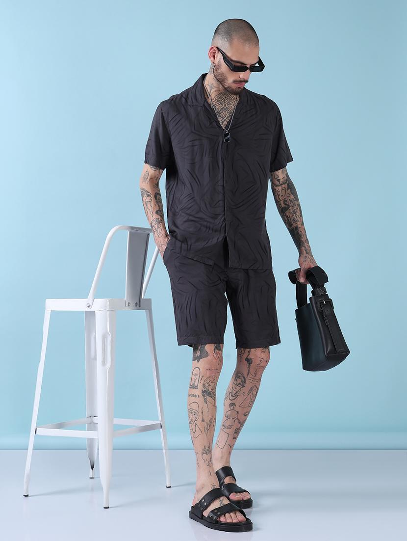 men cuban collar shorts & shirt co ords set - 21908940 - Standard Image - 4