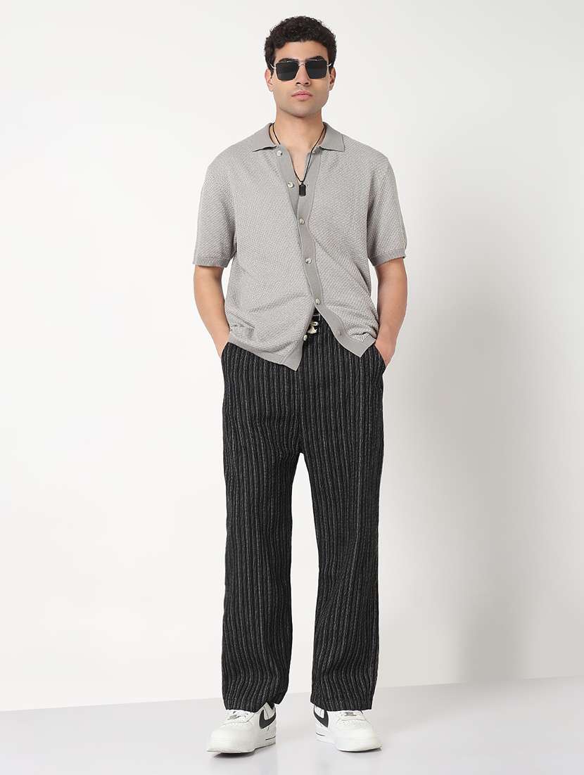 men striped mid rise relaxed fit trouser - 21908967 -  Standard Image - 4