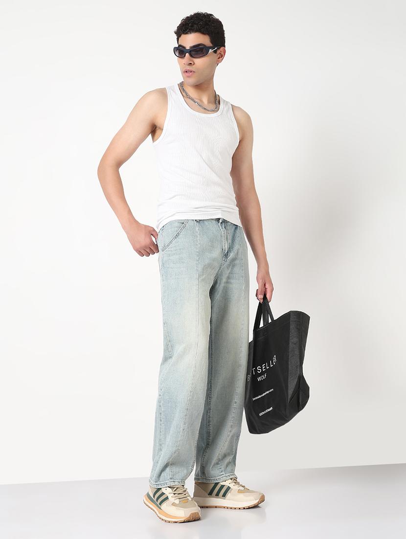 men solid mid rise straight fit jean - 21908973 - Standard Image - 4