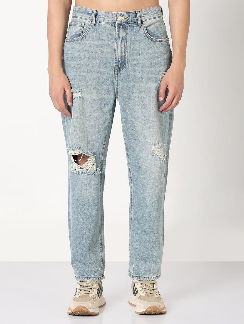 men solid distressed mid rise jean - 21908975 - Standard Image - 1