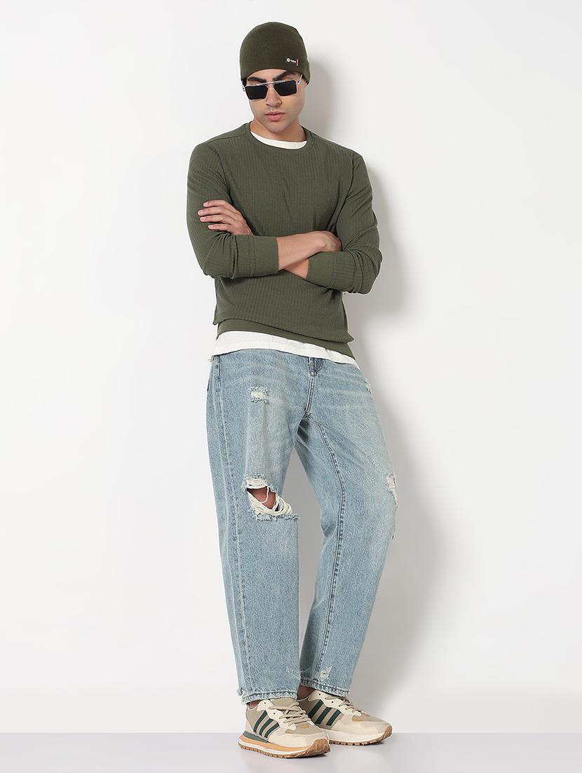 men solid distressed mid rise jean - 21908975 - Standard Image - 4