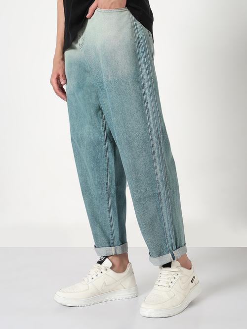 men washed mid rise baggy jean - 21908977 - Standard Image - 0