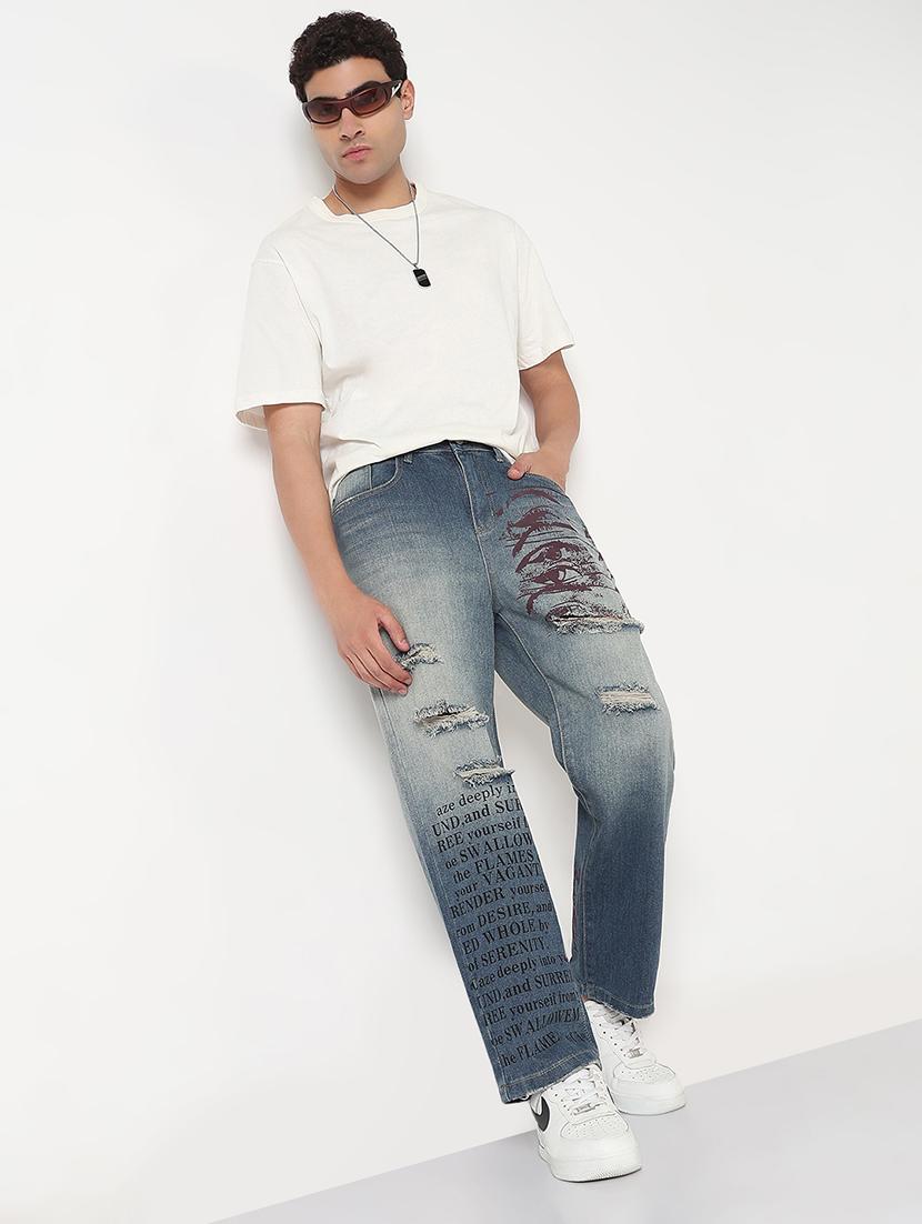 men solid distressed straight fit jean - 21908978 - Standard Image - 4