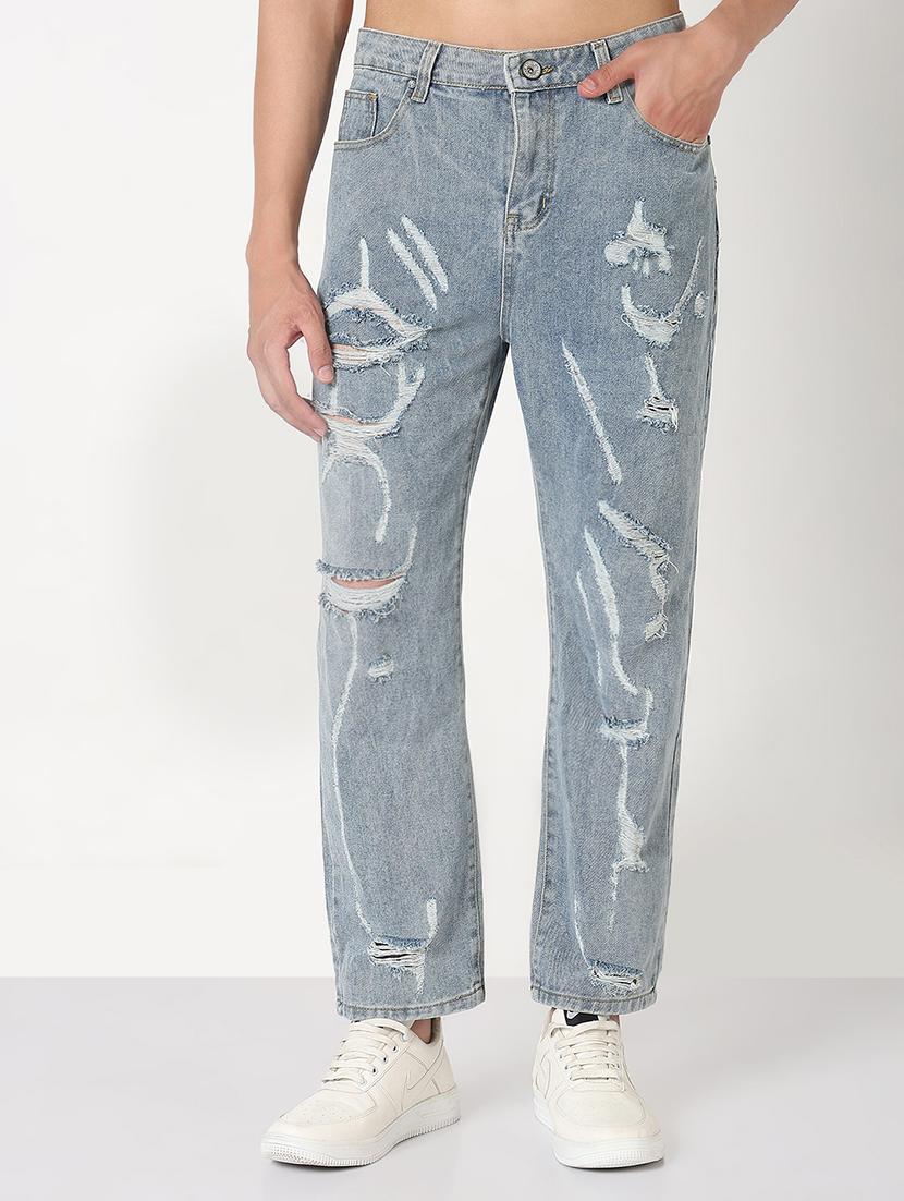 men distressed mid rise straight fit jean - 21908989 -  Standard Image - 1