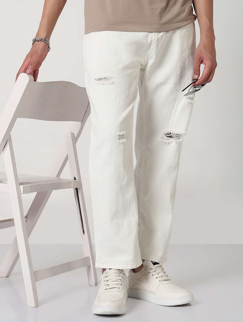 men distressed mid rise straight fit jean - 21908998 -  Zoom Image - 0