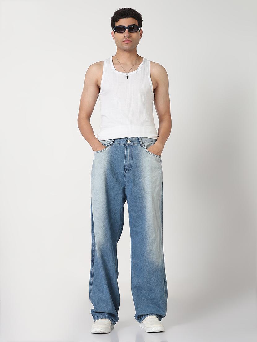 men washed mid rise baggy jean - 21909000 - Standard Image - 4