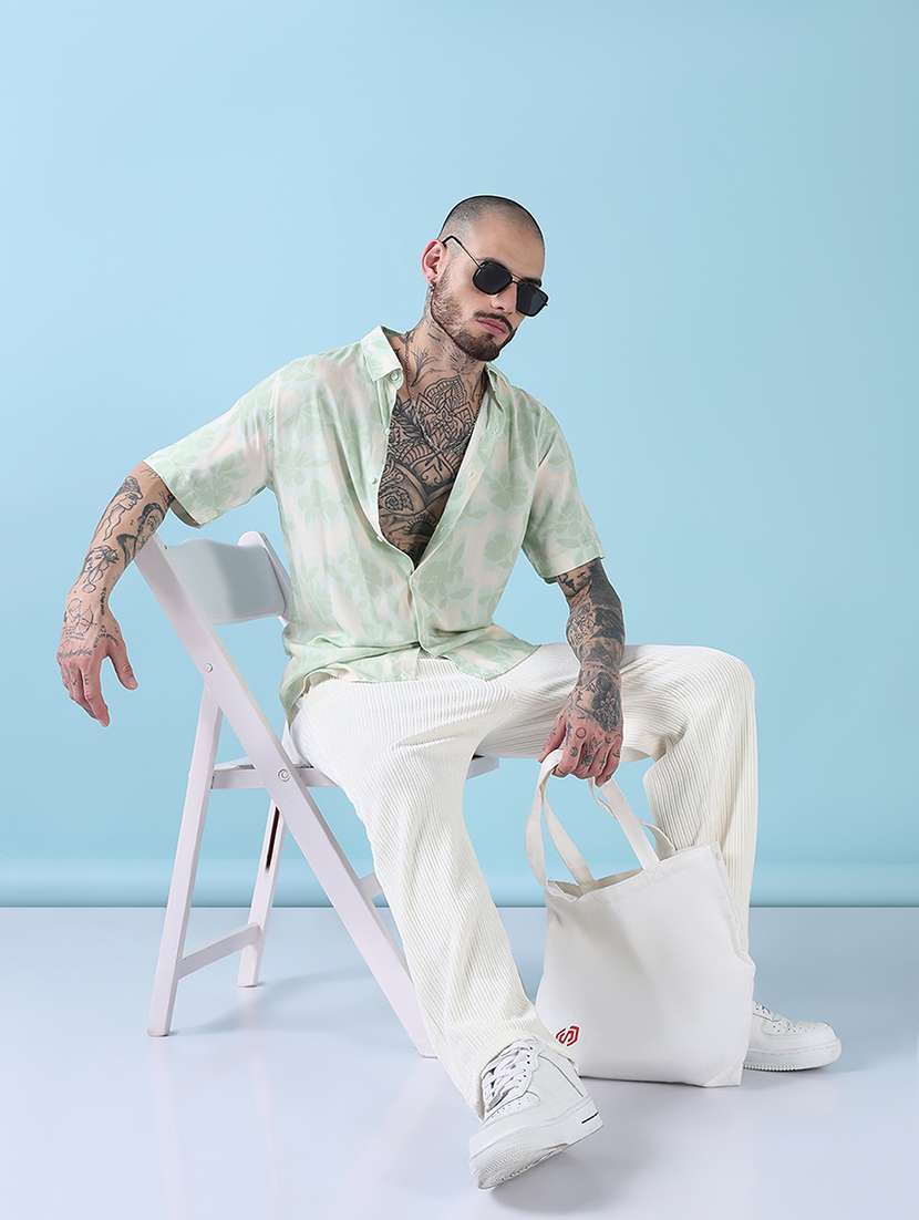 men printed collared short sleeves casual shirt - 21909011 - Standard Image - 4