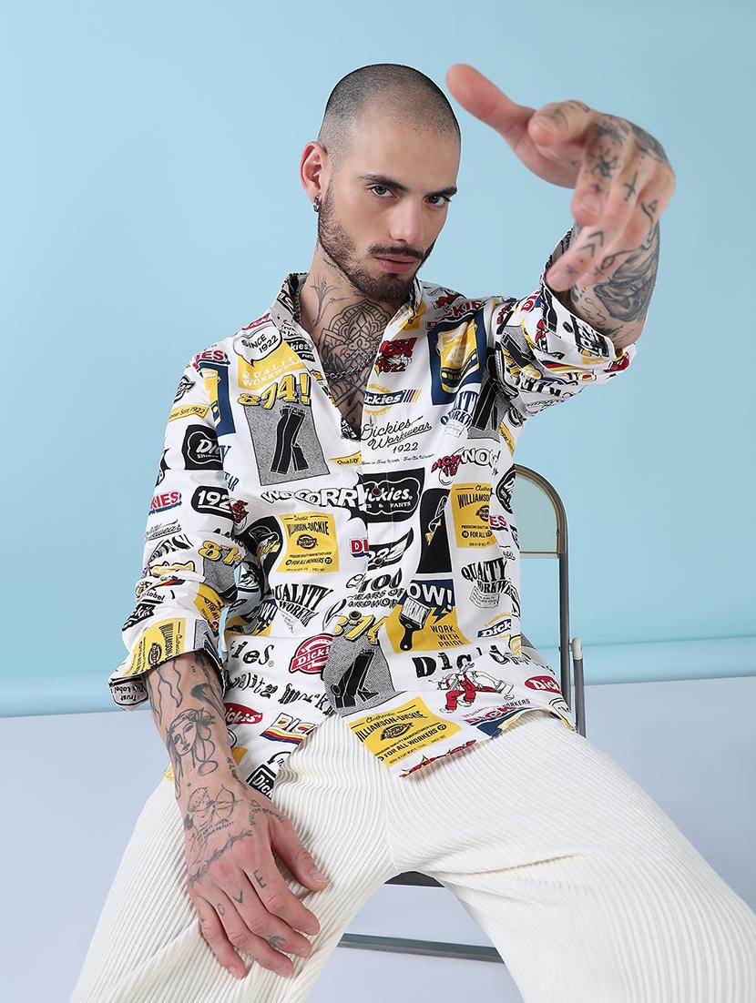 men printed long sleeve regular fit casual shirt - 21909012 - Zoom Image - 0