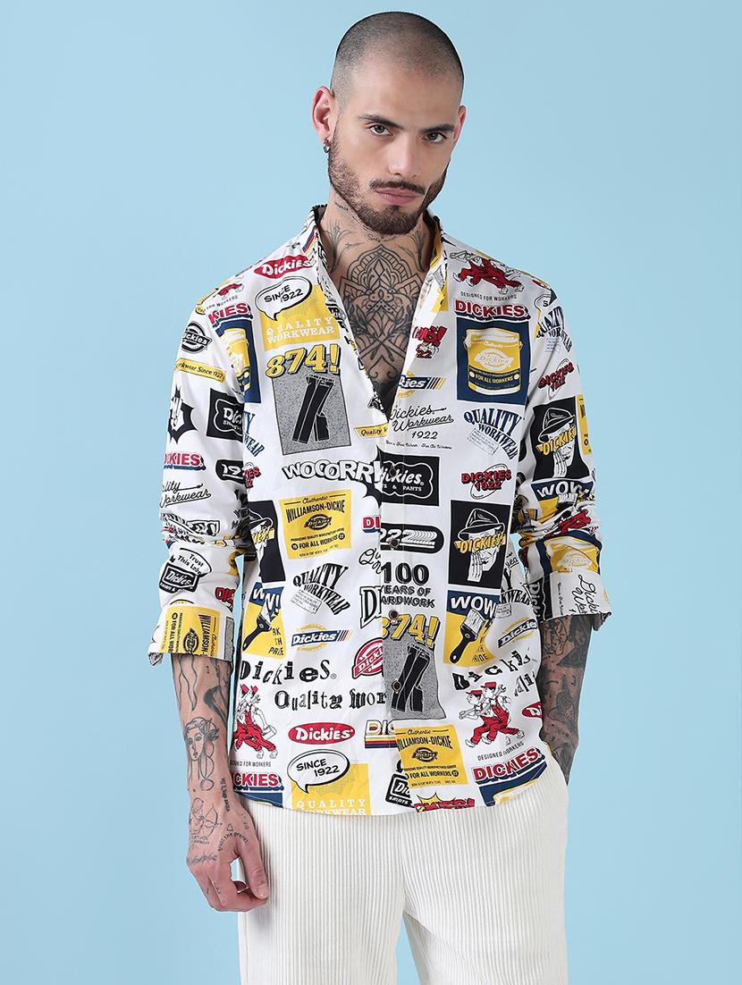 men printed long sleeve regular fit casual shirt - 21909012 -  Standard Image - 1