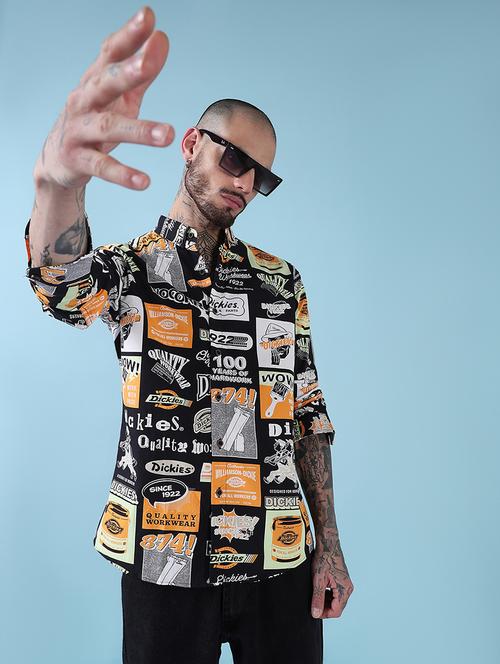 men printed long sleeve regular fit casual shirt - 21909013 - Standard Image - 0