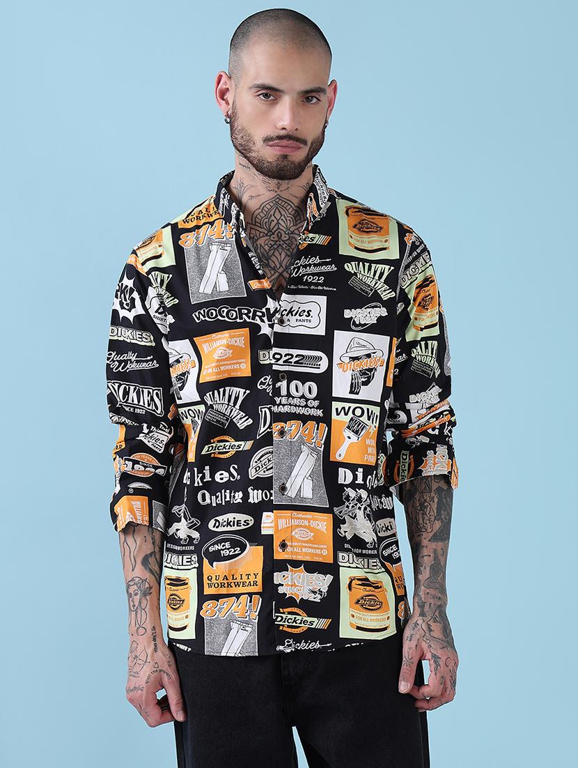 men printed long sleeve regular fit casual shirt - 21909013 -  Standard Image - 1