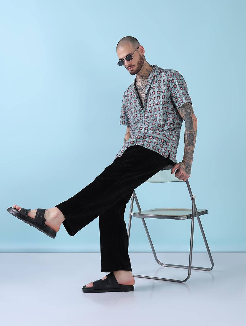 men printed cuban collared casual shirt - 21909016 - Standard Image - 4