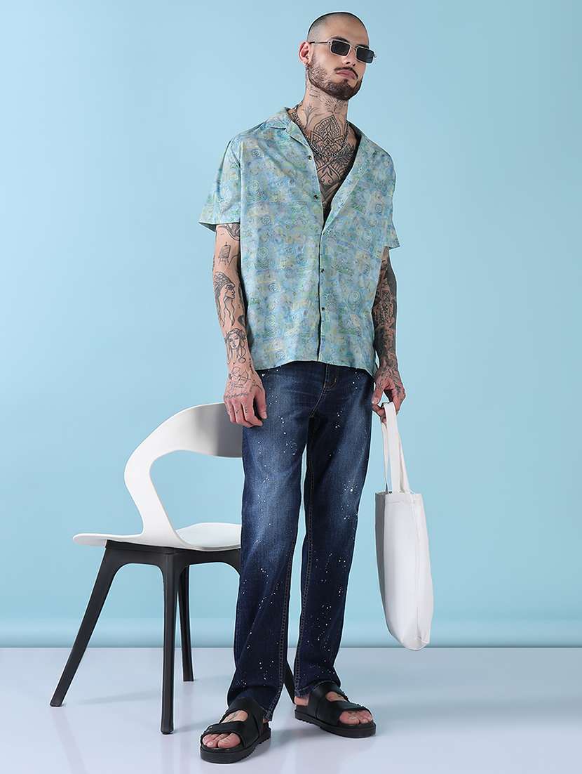 men printed short sleeve regular fit casual shirt - 21909019 -  Standard Image - 4
