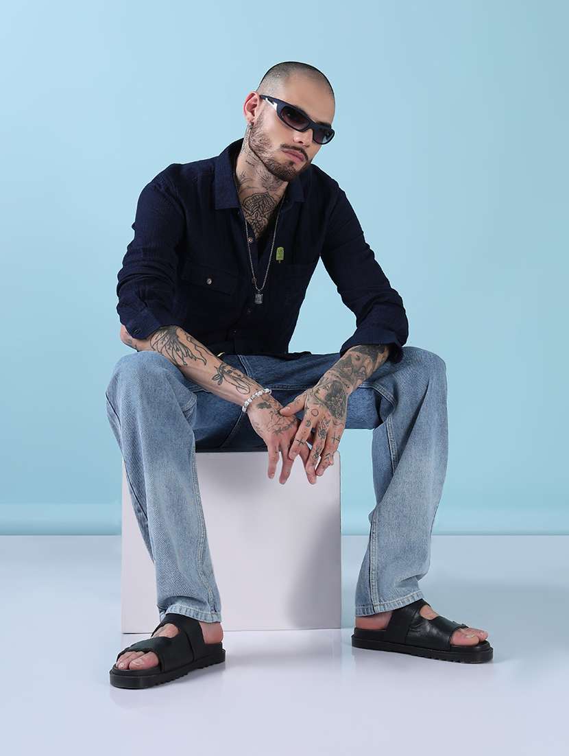 men solid collared long sleeves casual shirt - 21909022 -  Standard Image - 4