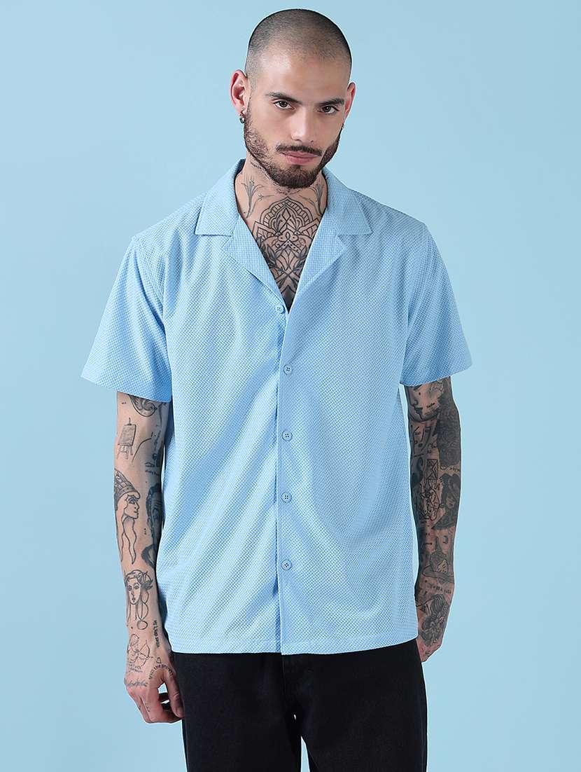 men self design short sleeve regular fit casual shirt - 21909025 -  Standard Image - 1