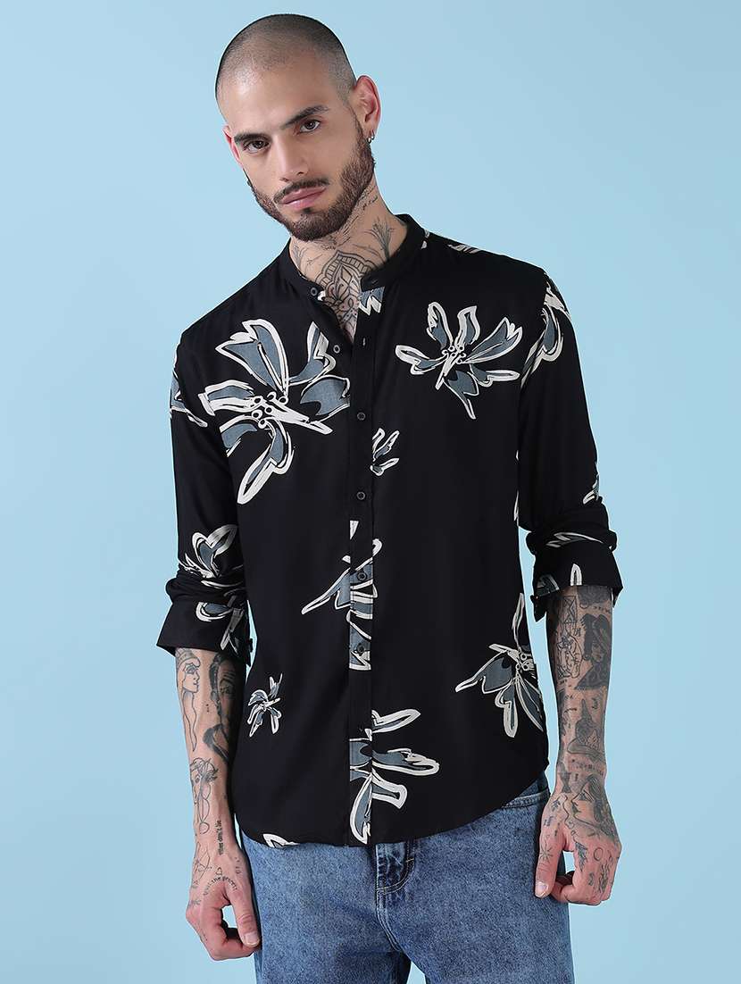 men floral long sleeve regular fit casual shirt - 21909029 -  Standard Image - 1