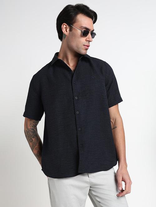 men solid short sleeve regular fit casual shirt - 21909034 -  Standard Image - 0
