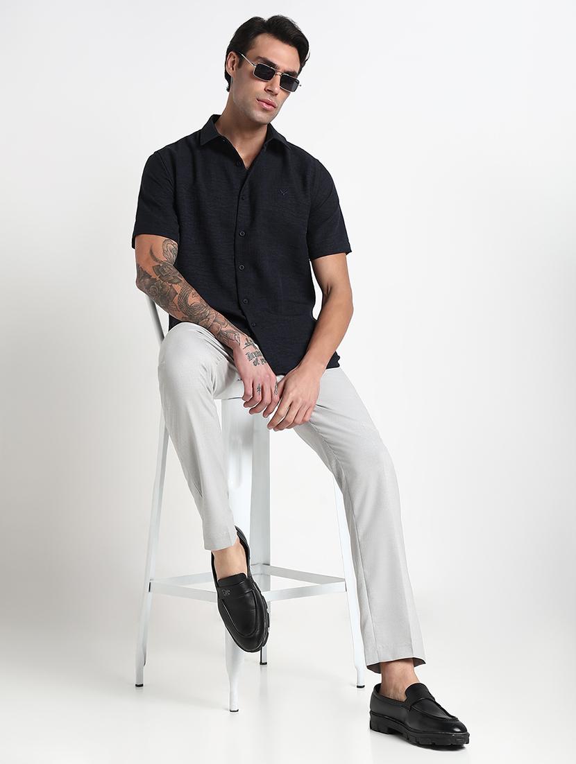 men solid short sleeve regular fit casual shirt - 21909034 - Standard Image - 4