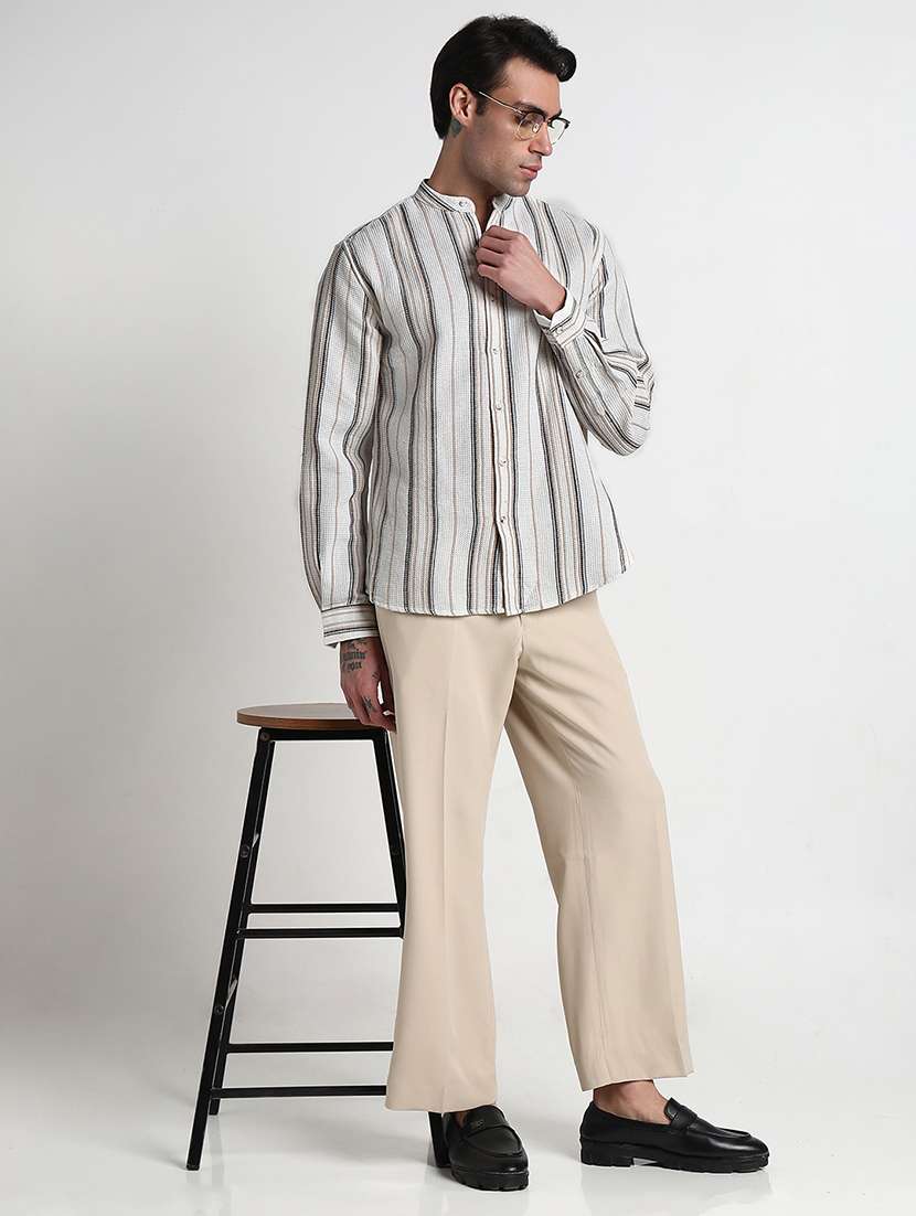 men self designed mandarin neck casual shirt - 21909036 -  Standard Image - 4