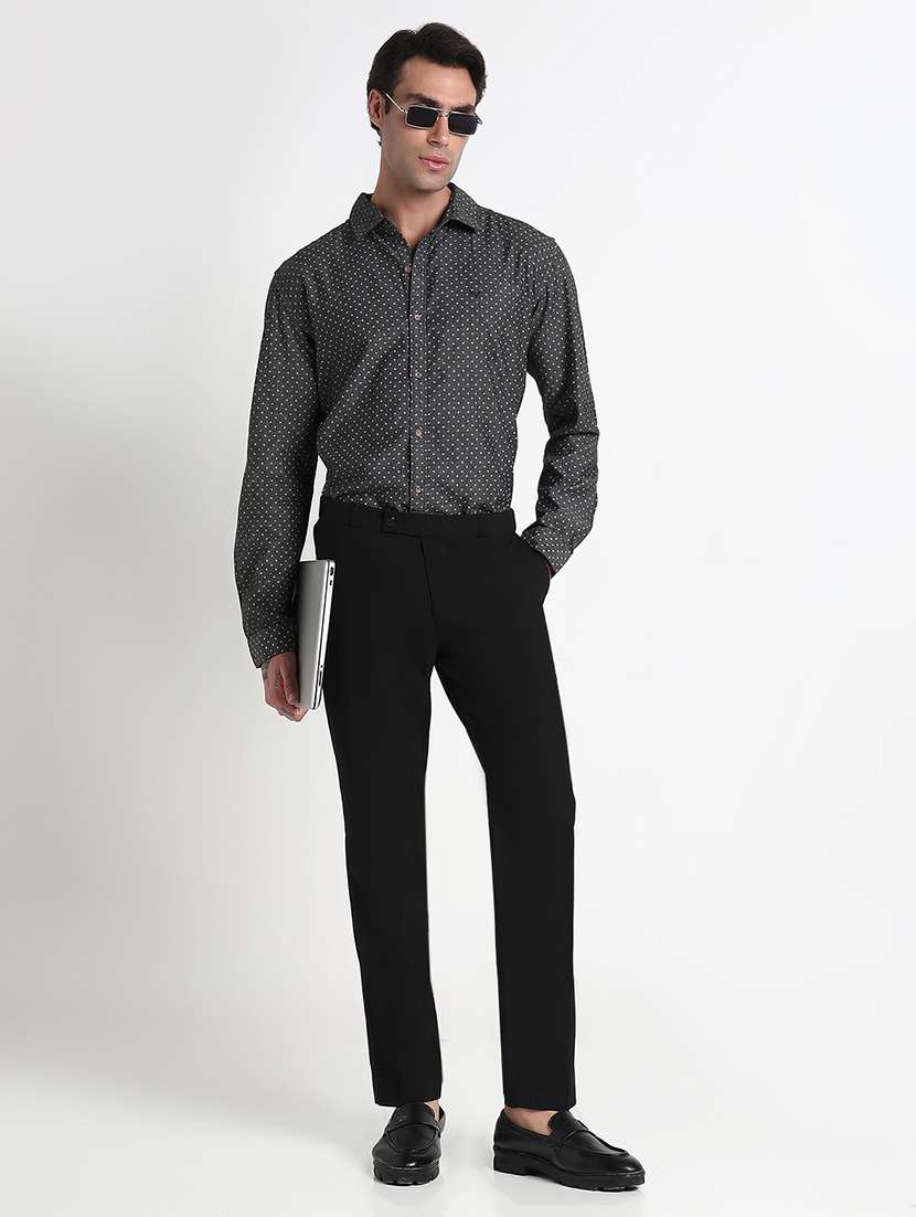 men printed long sleeve slim fit formal shirt - 21909040 -  Standard Image - 4