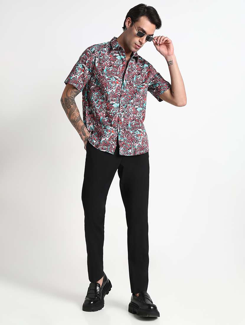 men printed collared short sleeves casual shirt - 21909042 -  Standard Image - 4