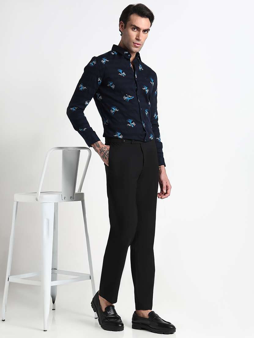 men printed long sleeve slim fit formal shirt - 21909044 -  Standard Image - 4