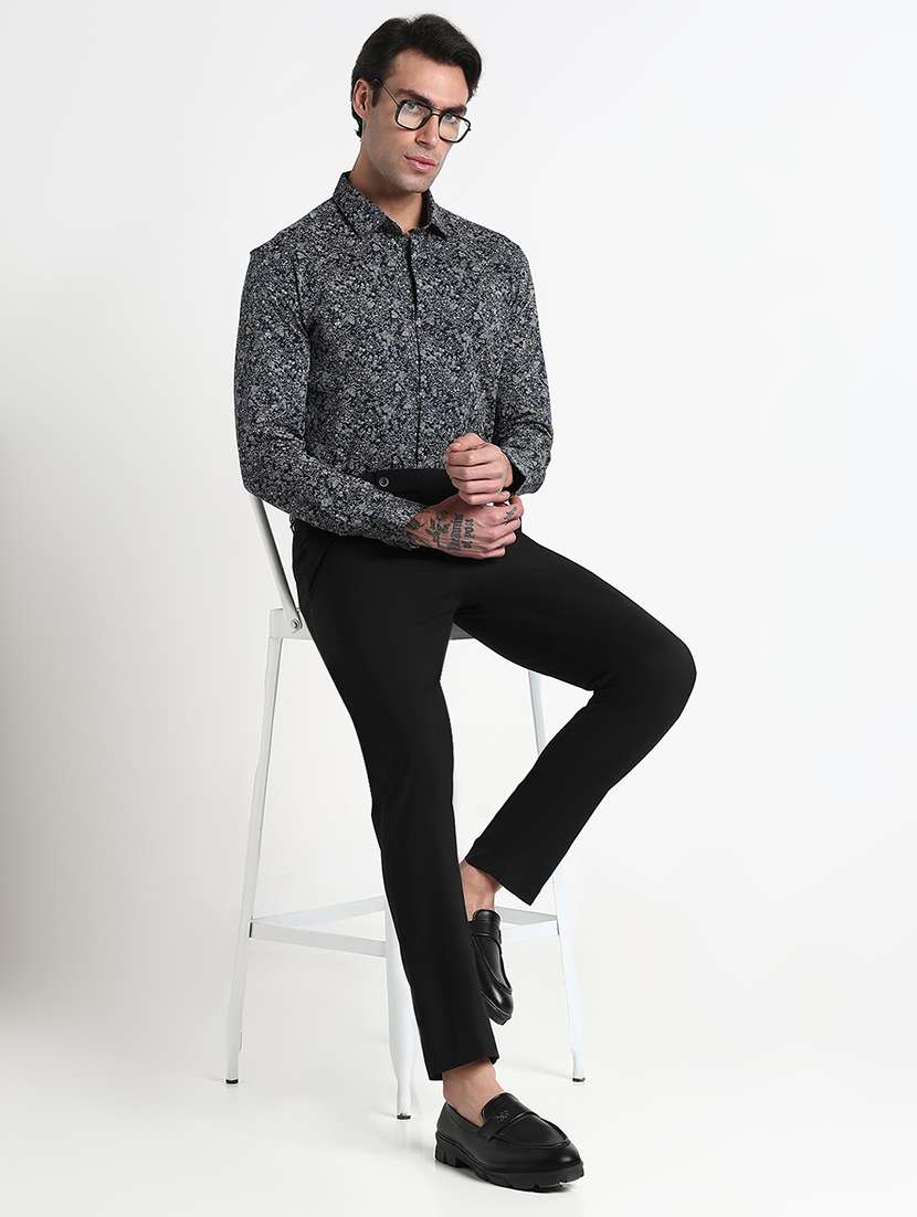 men floral printed long sleeve slim fit formal shirt - 21909045 - Standard Image - 4
