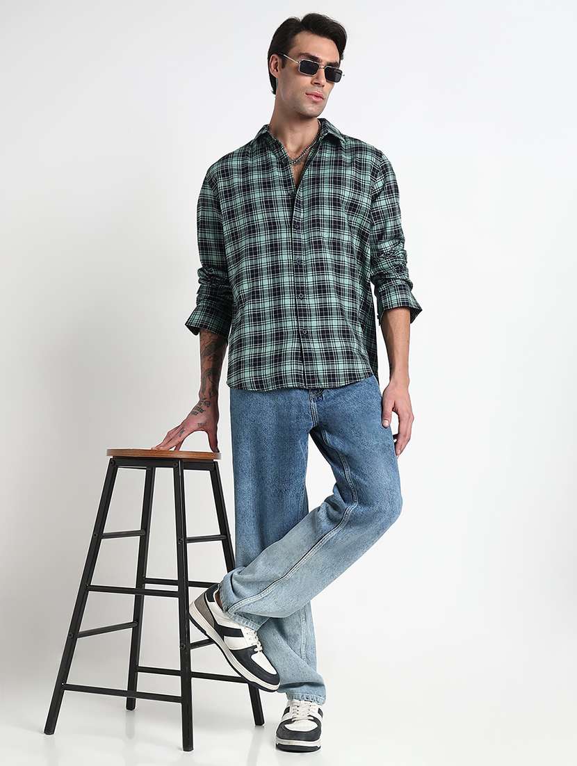 men checkered long sleeve regular fit casual shirt - 21909046 - Standard Image - 4