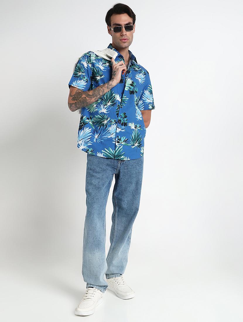 men printed collared short sleeves casual shirt - 21909047 - Standard Image - 4
