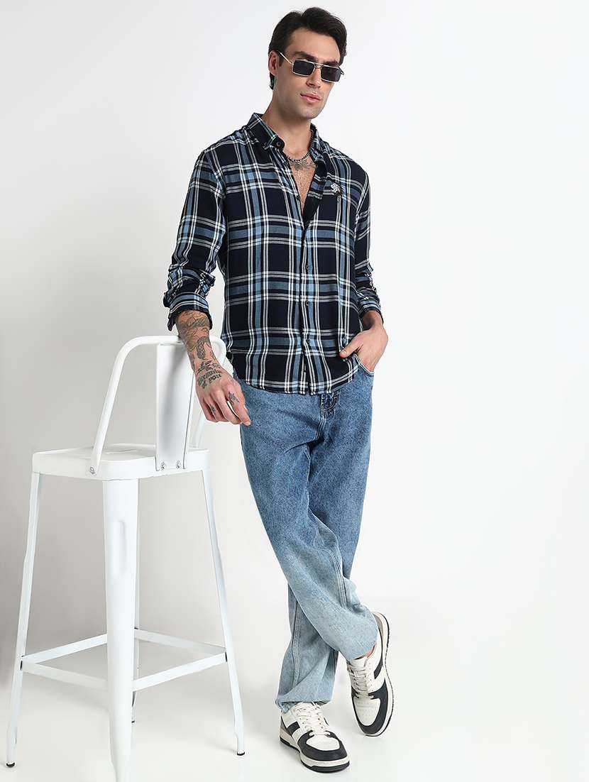 men checkered long sleeve regular fit casual shirt - 21909050 -  Standard Image - 4