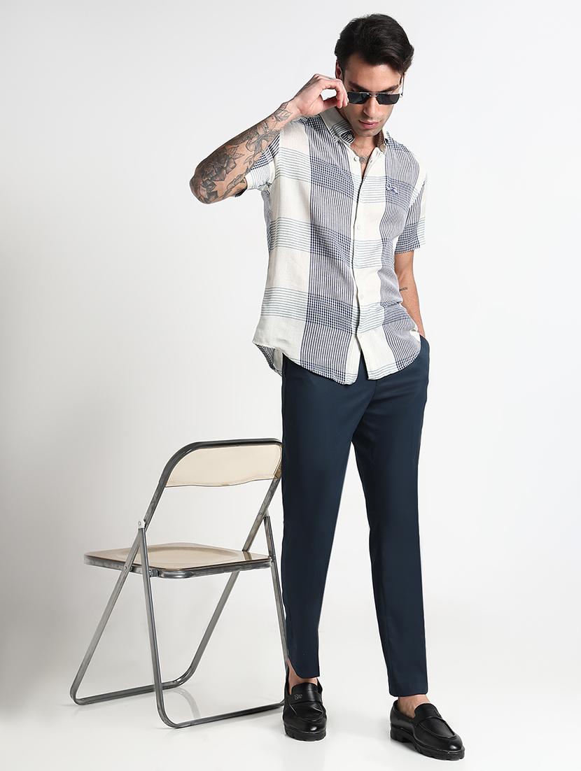 men checkered short sleeve regular fit casual shirt - 21909051 - Standard Image - 4