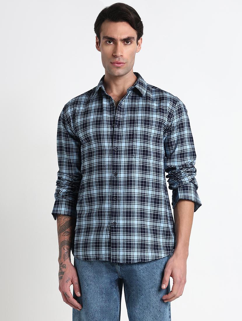 men checkered long sleeve regular fit casual shirt - 21909053 - Standard Image - 1