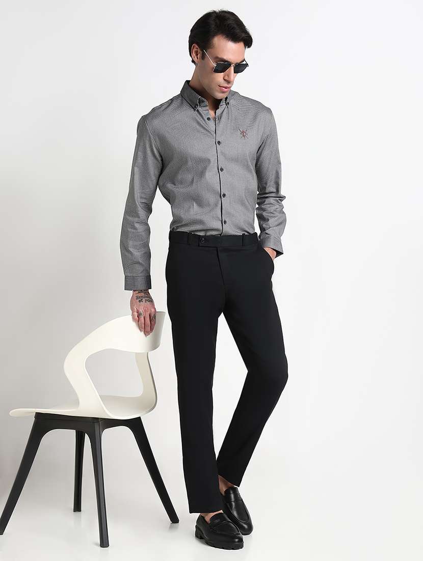 men striped long sleeve slim fit formal shirt - 21909055 -  Standard Image - 4