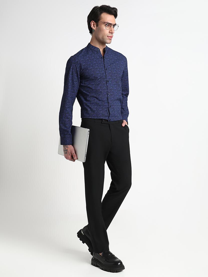 men printed mandarin collar casual shirt - 21909056 - Standard Image - 4