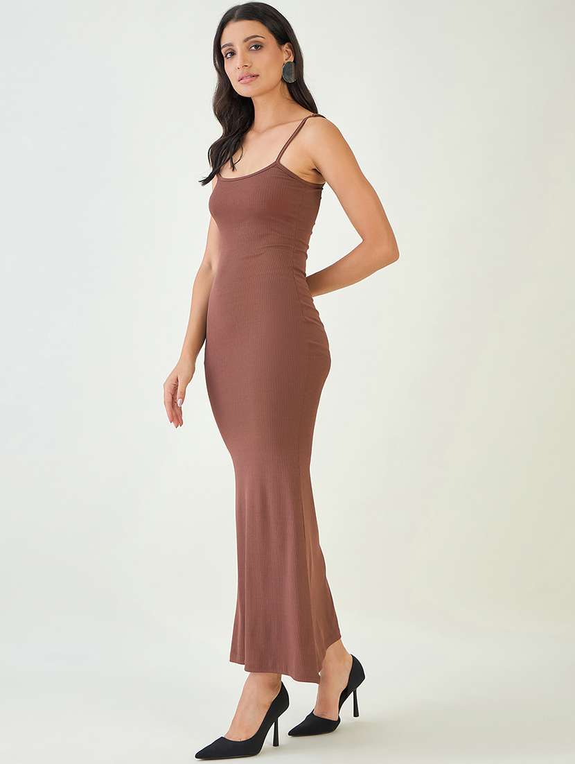 women solid shoulder strap bodycon dress - 21909151 -  Standard Image - 1