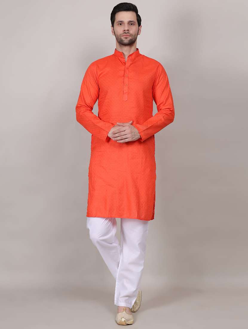 men solid mandarin neck kurta with trouser