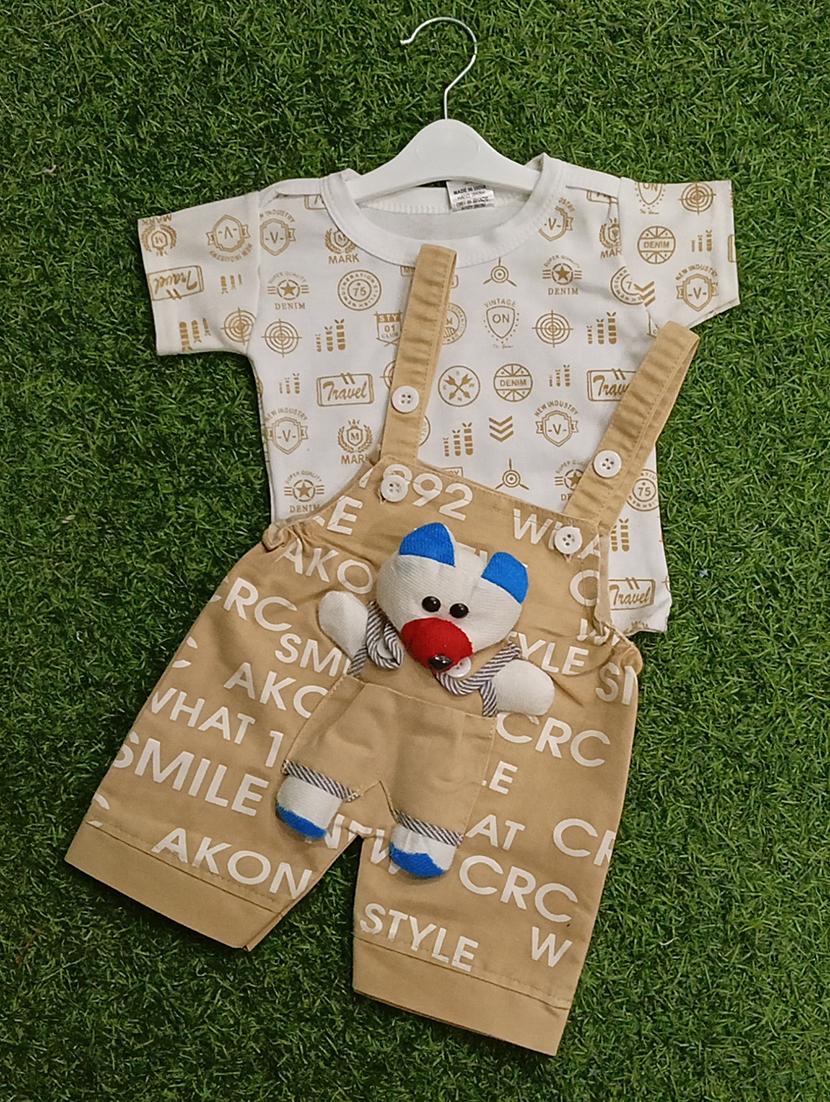 boys printed t-shirt & dungarees sets - 21909289 - Standard Image - 1