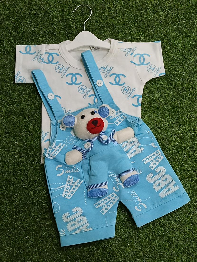 boys printed t-shirt & dungarees sets - 21909291 - Standard Image - 1