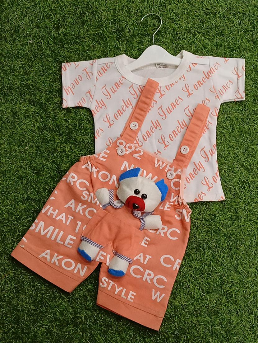 boys printed t-shirt & dungarees sets - 21909292 - Standard Image - 1