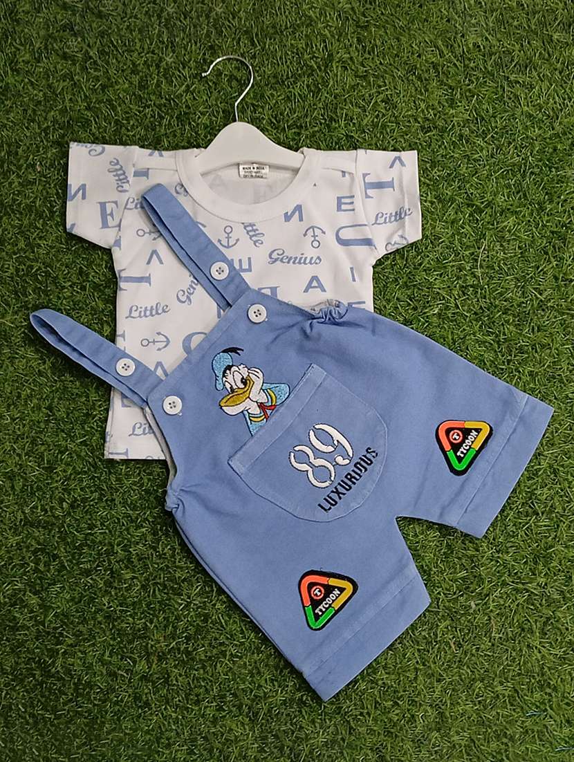 boys printed t-shirt & dungarees sets  - 21909295 -  Standard Image - 1