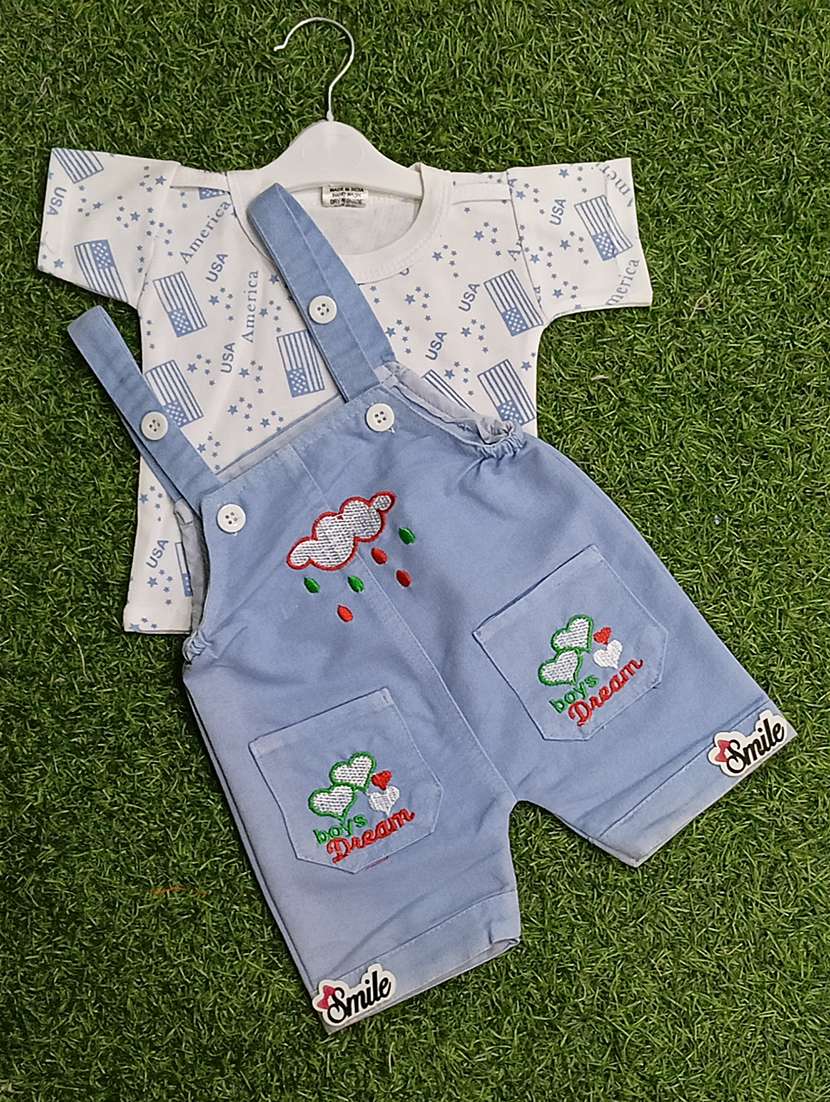 boys printed t-shirt & dungarees sets  - 21909298 -  Standard Image - 1