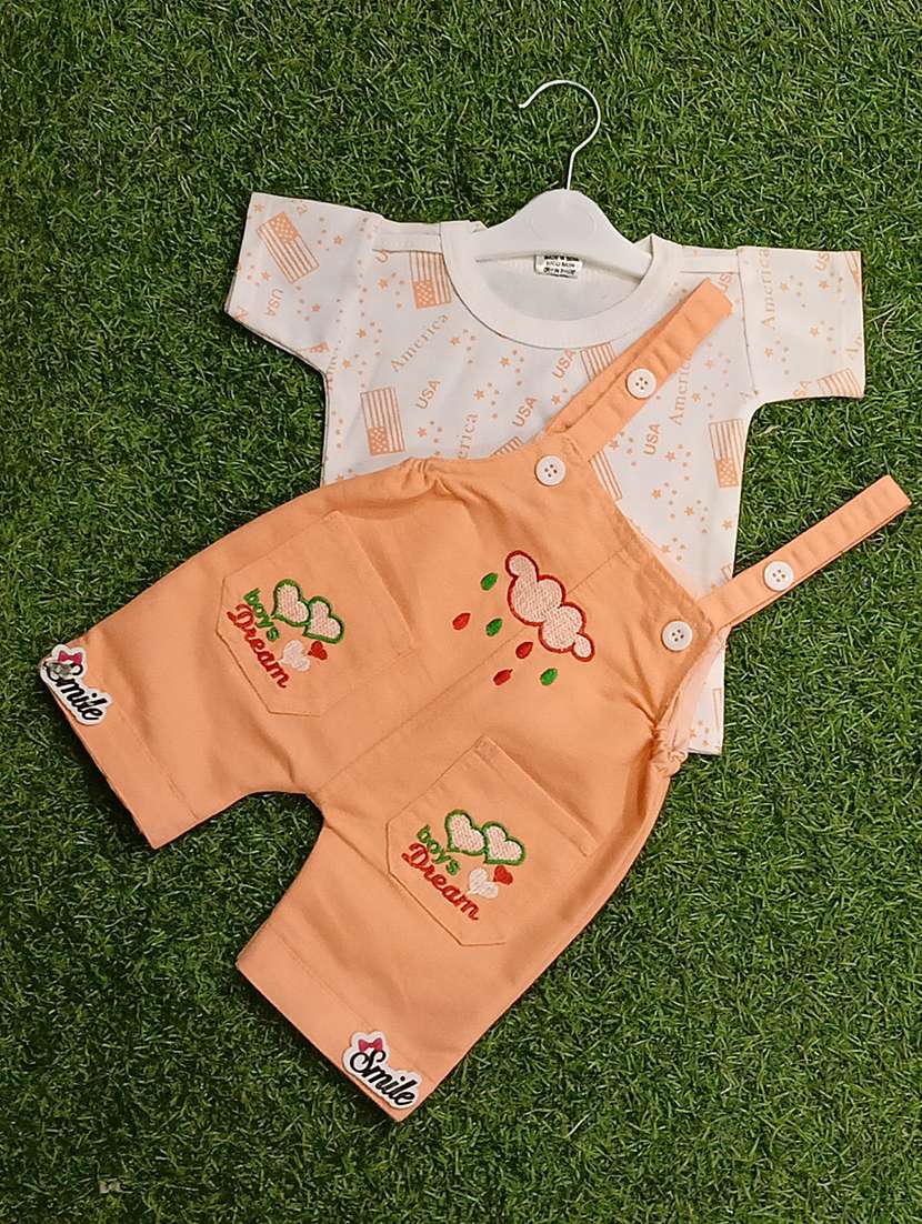 boys printed t-shirt & dungarees sets  - 21909299 -  Standard Image - 1
