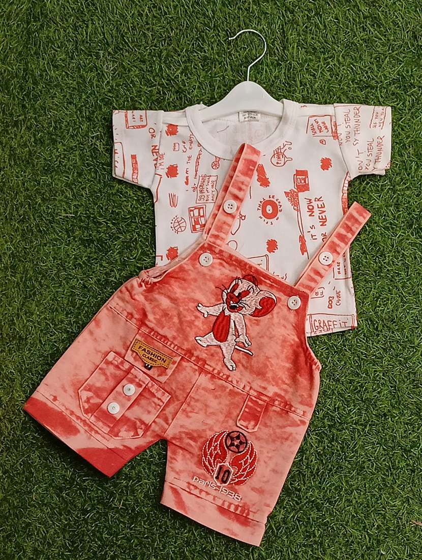 boys printed t-shirt & dungarees sets  - 21909314 -  Standard Image - 1