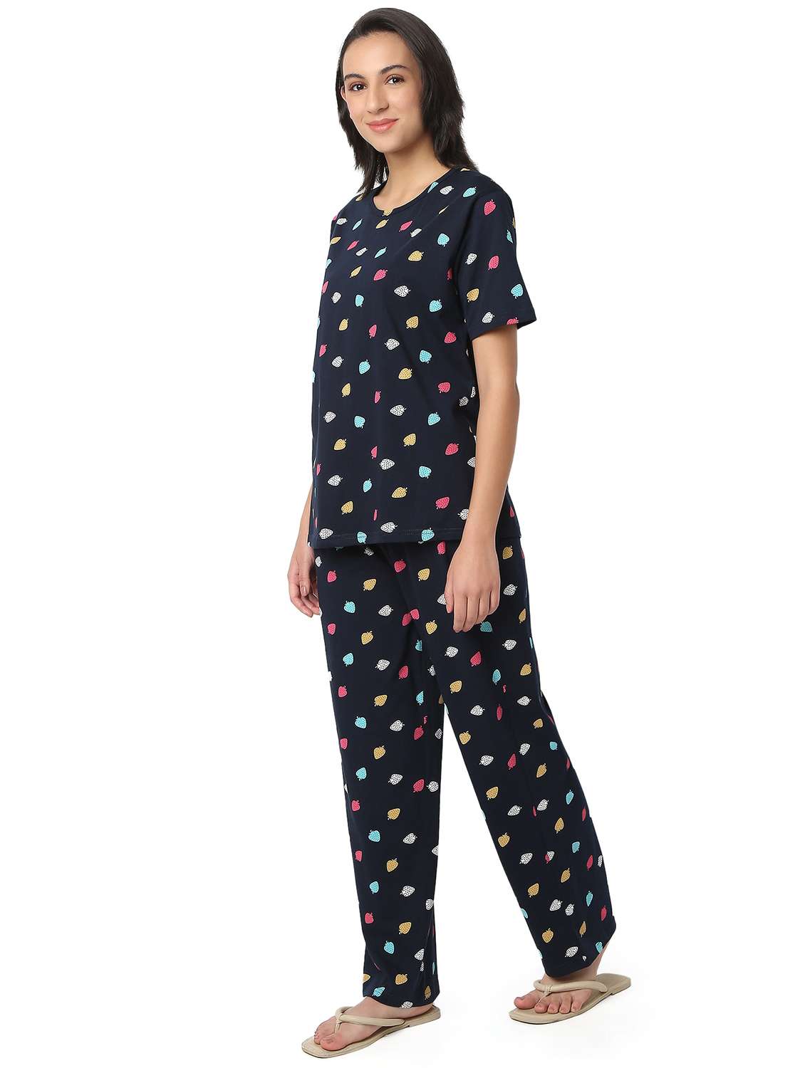 women printed nightwear pyjama set - 21909336 -  Standard Image - 1