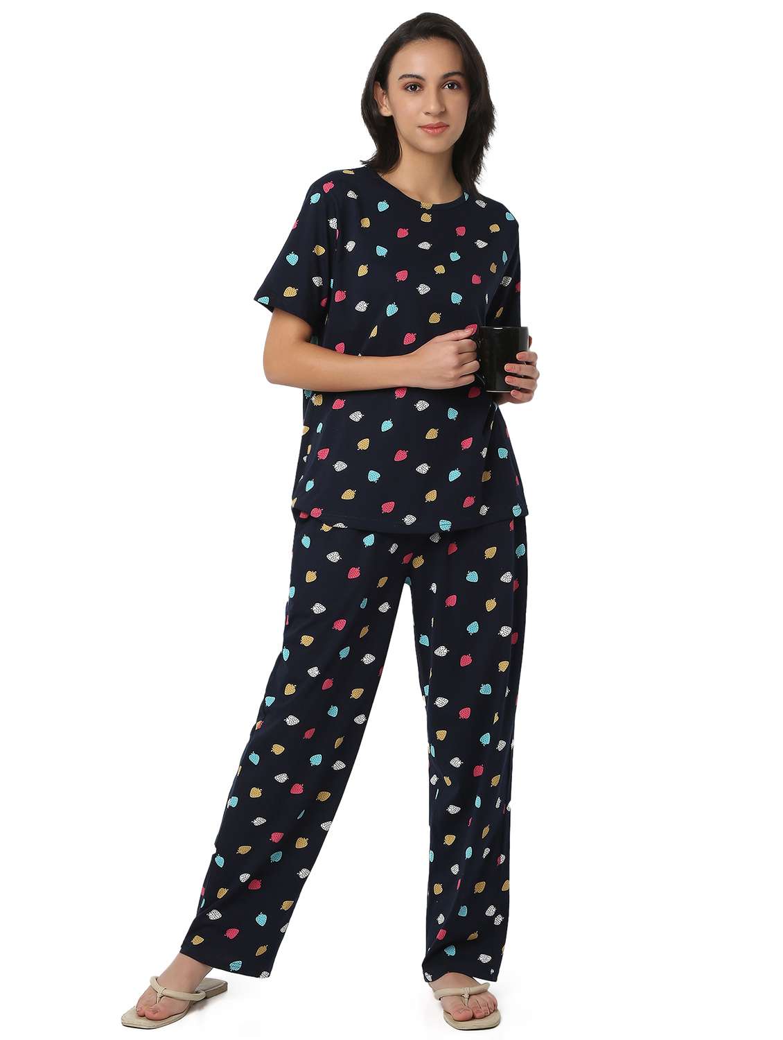 women printed nightwear pyjama set - 21909336 - Standard Image - 4