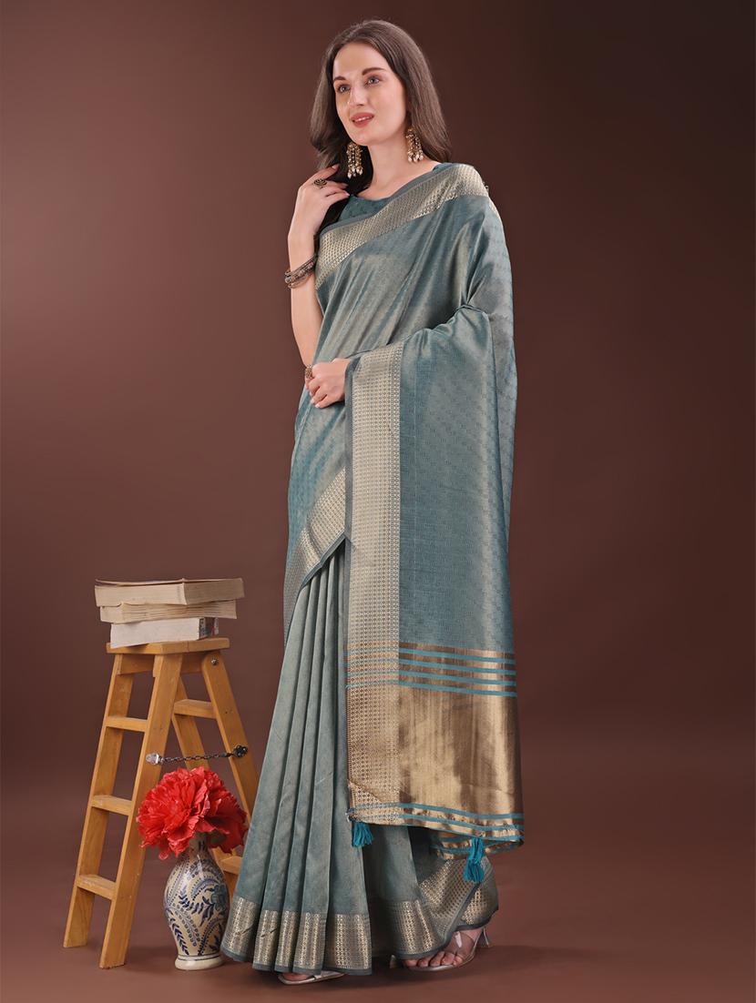 women self design bordered saree with blouse - 21909377 - Standard Image - 1
