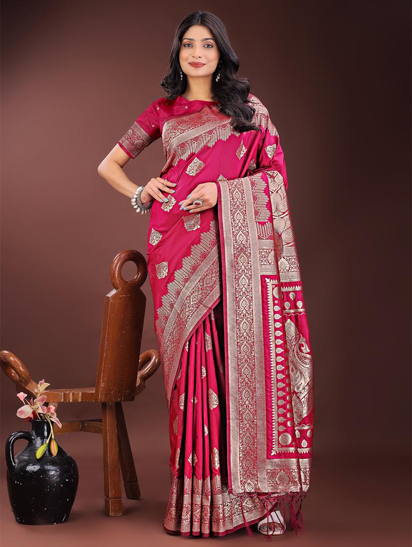 women self design banarasi saree with blouse - 21909411 - Zoom Image - 0
