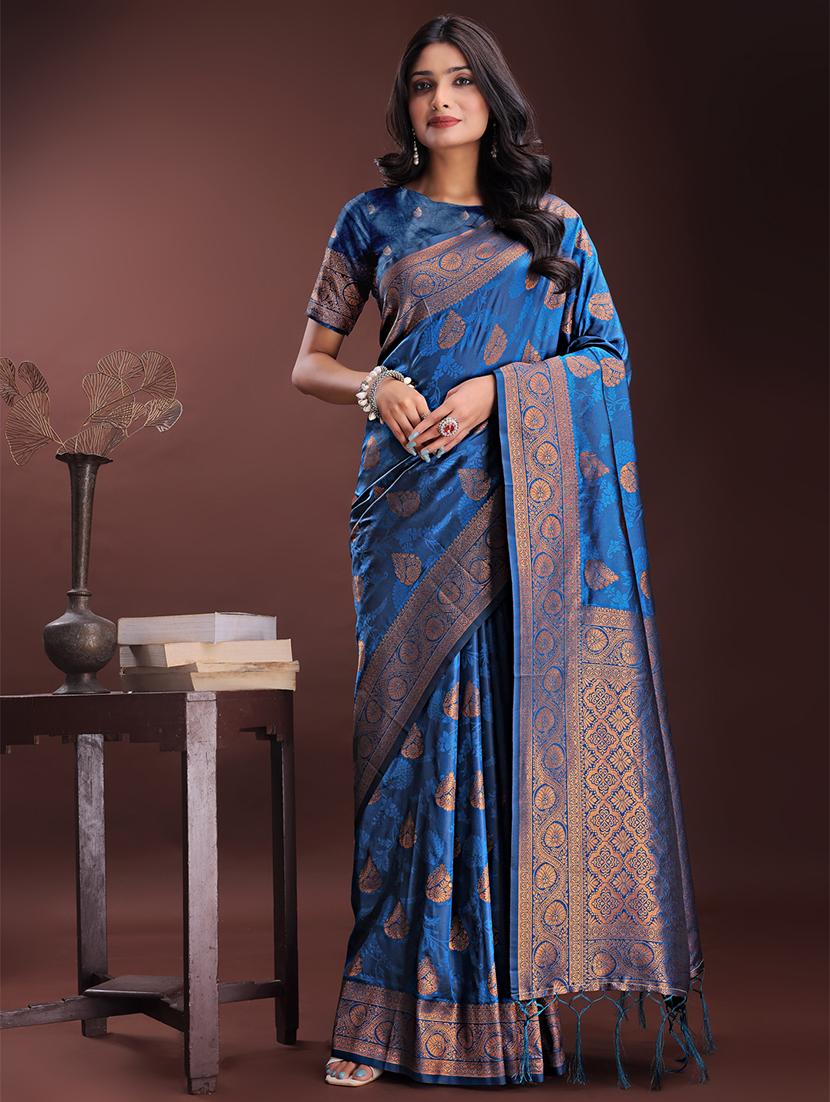 women self design banarasi saree with blouse - 21909416 - Zoom Image - 0